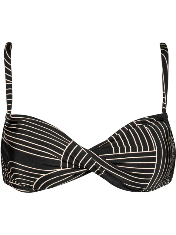 WATERCULT Women's Line Set Bikini Top No. 7855 - Bikinitop - Cup: B, zwart/grijs