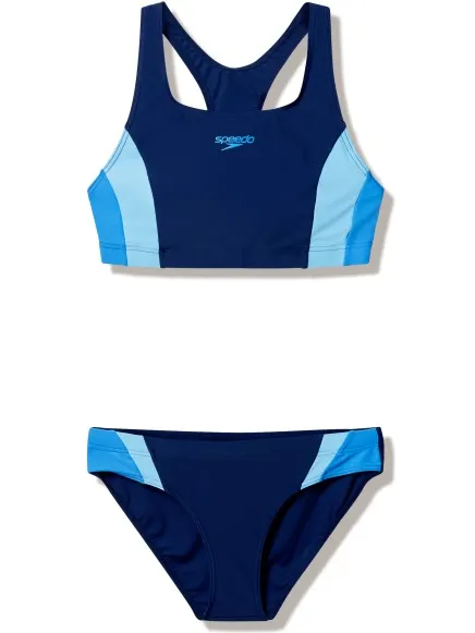 Speedo Colourblock Splice 2 Piece 2.0 bikini blauw