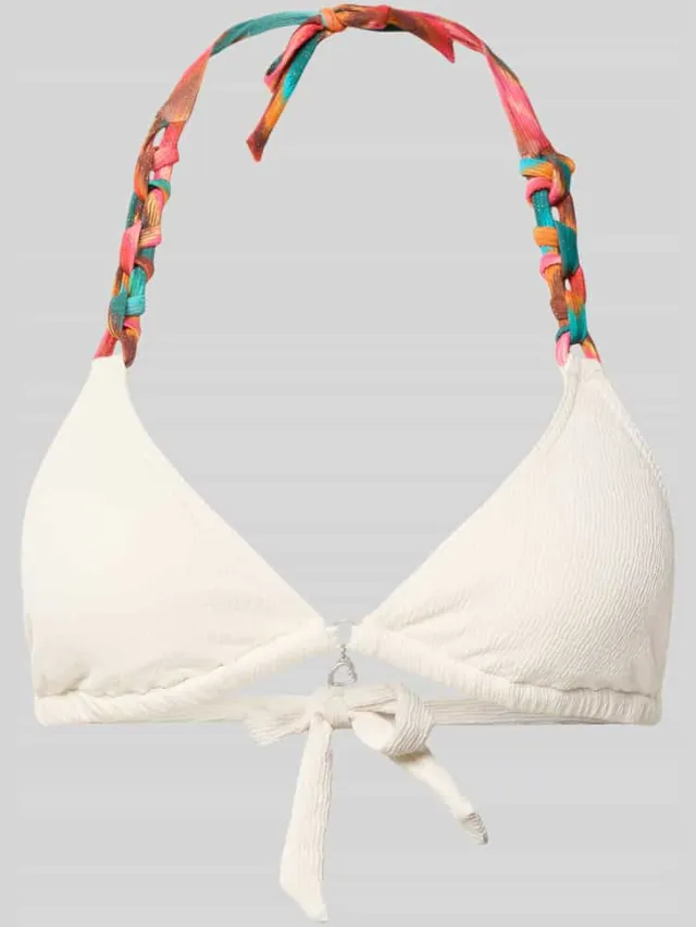 banana moon Bikinitop met vetersluiting model 'YERO CHAINY' Offwhite