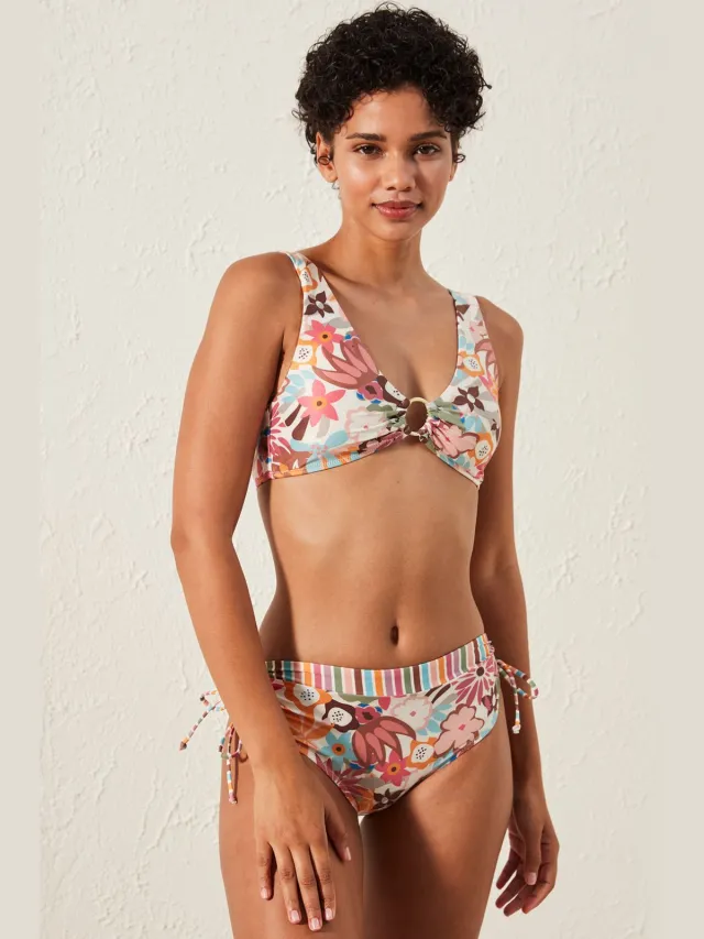 Penti Bloemenstrik Bikini Top Veelkleurig