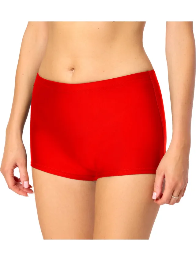 Bellivalini BLV-Leila Dames Zwembroek - Zwemshorts - Bikinibroekje - Elastische tailleband - Polyamide & Elastaan - Redcoat