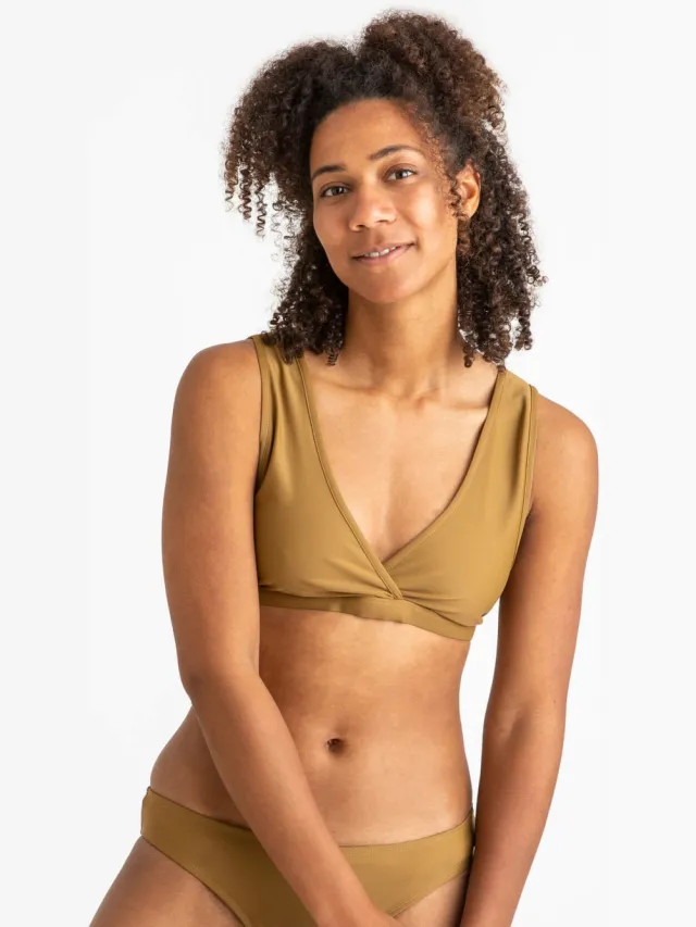 MATONA dames vegan Bikinitop Moss Groen Lichtbruin