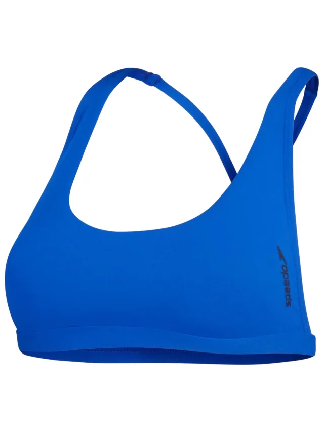 Speedo Bikinitop met ronde hals voor dames (Blauw)