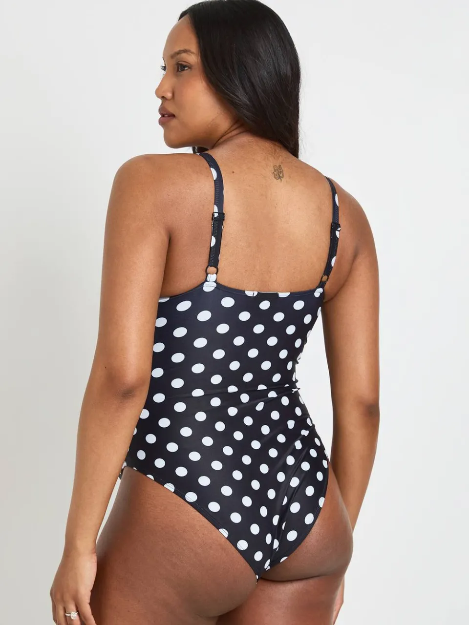 boohoo Dames Zwangerschaps Badpak Met Polkadots En Ronde Halslijn zwart, foto 2