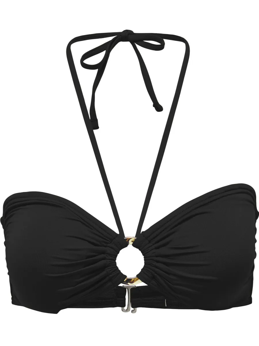 Only strapless bandeau bikinitop zwart, foto 2