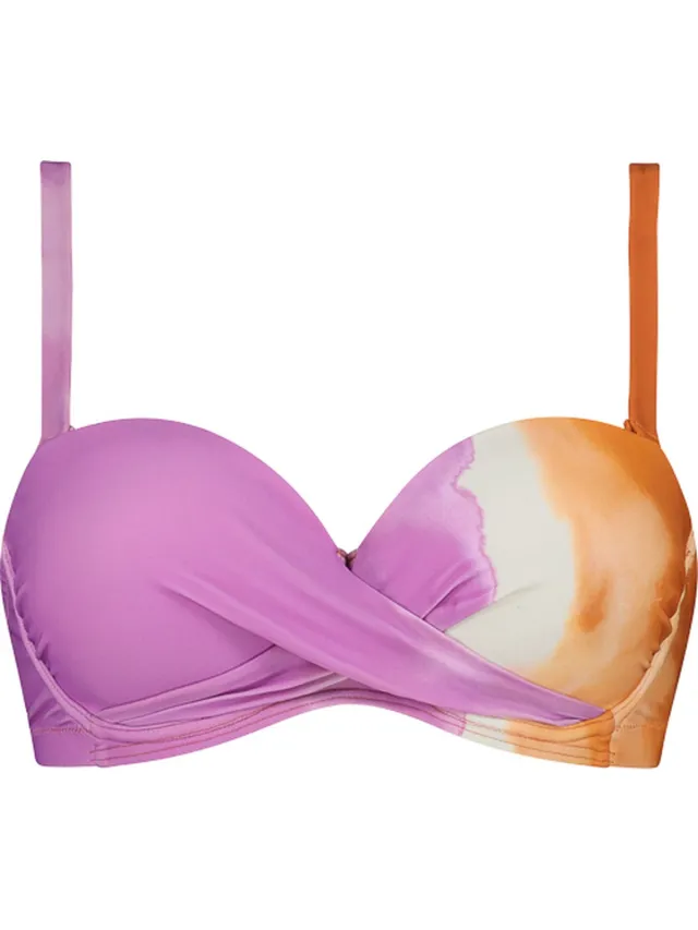 Beachlife Tie Dye multiway bikinitop met voorgevormde cups en beugel - cup D,E,F - dames Meerkleurig