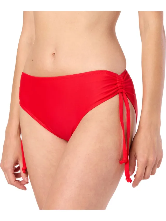Merry Style Dames Zwembroek - Bikinibroekje - Elastische tailleband - Polyamide & Elastaan – Rood (4186) – 46 - MS-VR-Brief-2