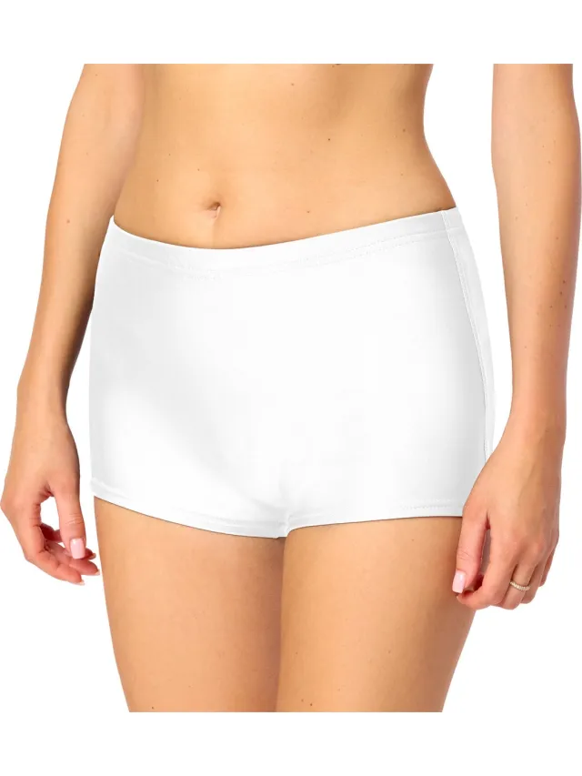 Bellivalini BLV-Leila Dames Zwembroek - Zwemshorts - Bikinibroekje - Elastische tailleband - Polyamide & Elastaan - Wit
