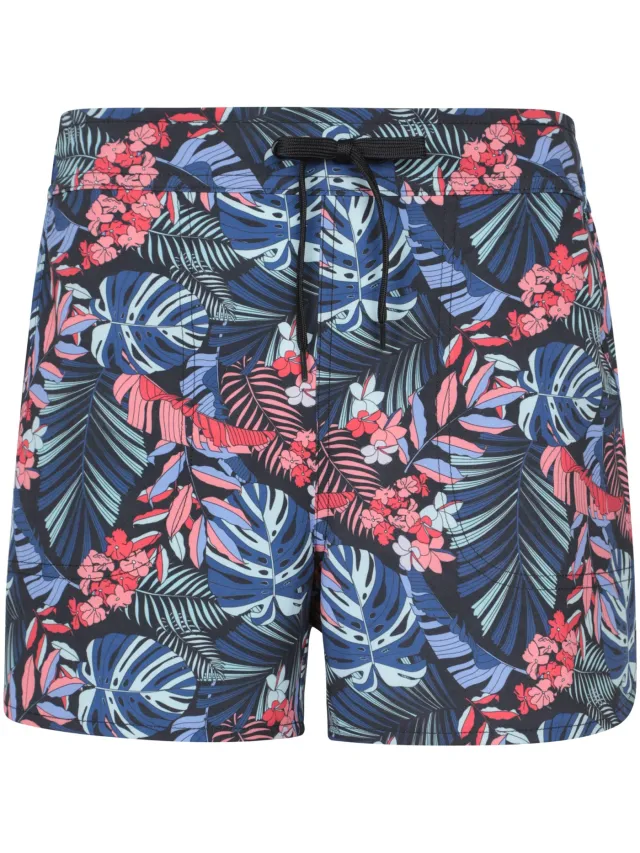Mountain Warehouse Dames Bladerenprint Stretch Boardshorts (Gemengd) Blauw/Grijs/Veelkleurig