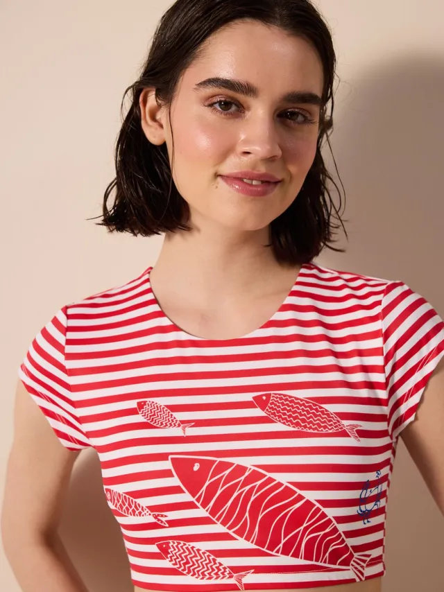 Penti Gestreepte Bikini Top met Vaste Band Veelkleurig