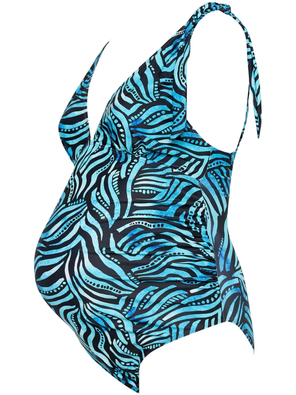 Bump It Up Maternity Zwart Badpak Met Palmbladprint En Strik-48, foto 3
