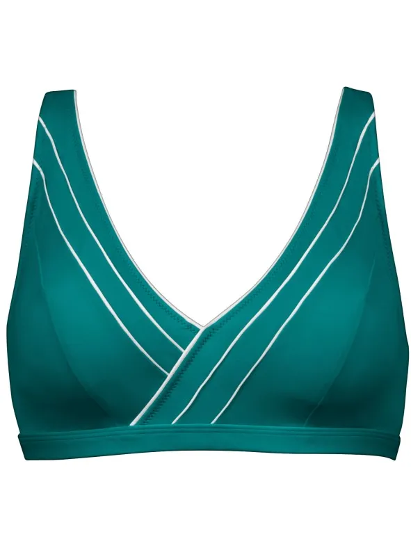 LIDEA Women's Sports Club Long Line Bikini Top - Bikinitop - Cup: B, turkoois