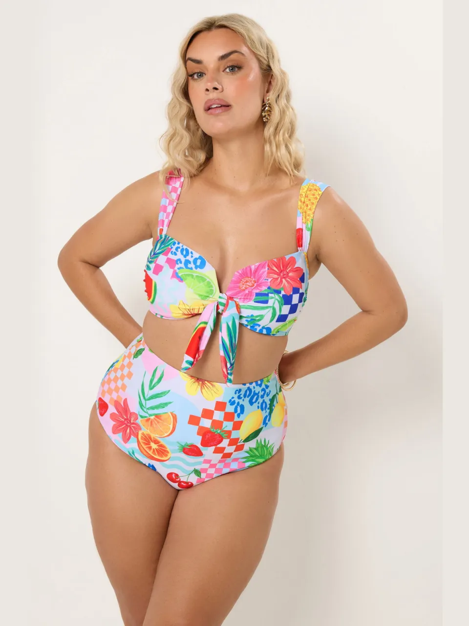 Yours Roze Tropische Bikinibroek Met Superhoge Taille, foto 3