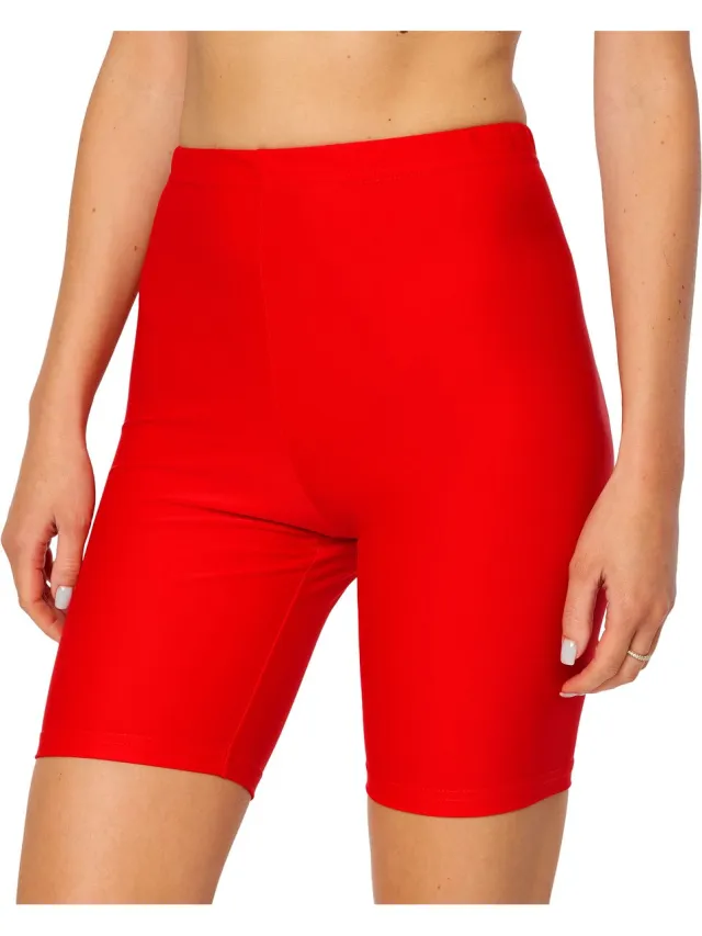 Merry Style MS-MS10-333-SWLE Dames lange Zwembroek - Zwemshorts - Bikinibroekje - Elastische tailleband - Polyamide & Elastaan - Rood - 40