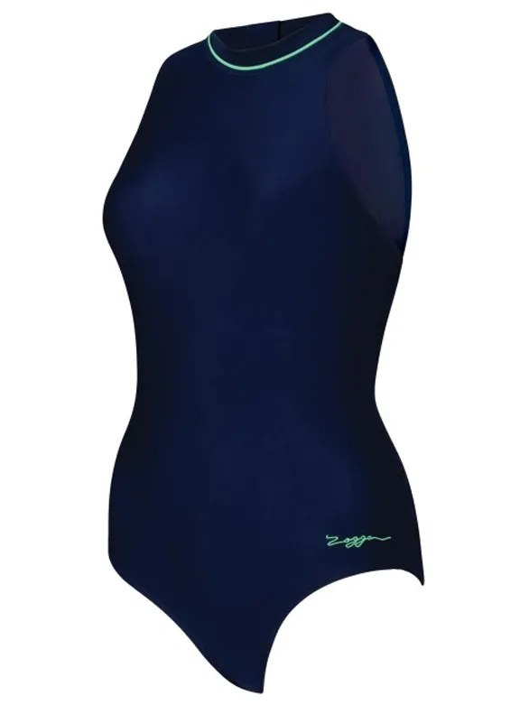 Zoggs Dames/Dames ééndelig zwempak met rits (Marine) Marineblauw
