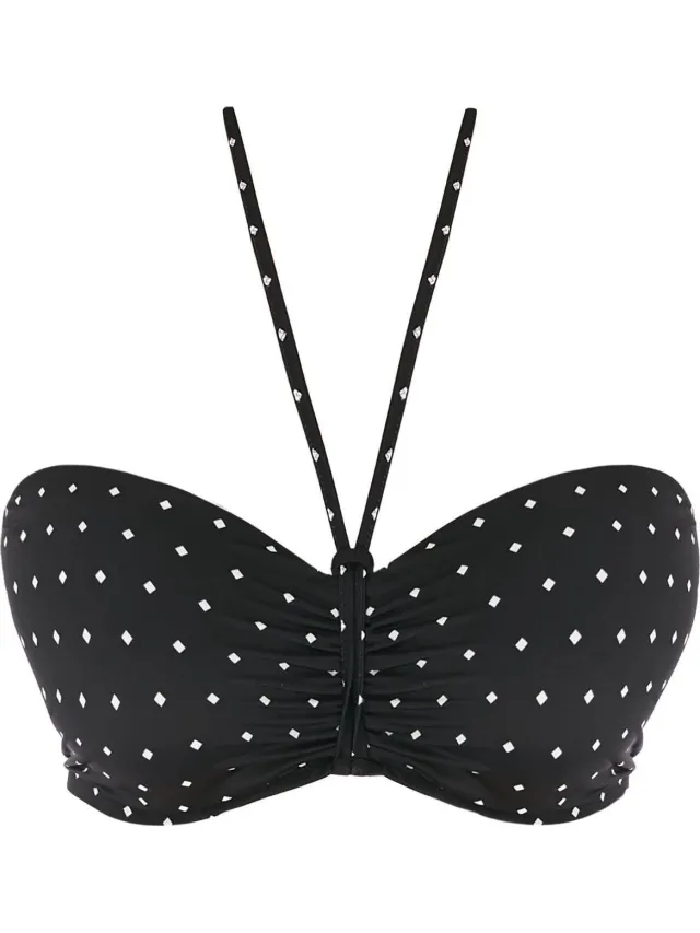 Freya Jewel Cove Bandeau bikini Zwart Wit
