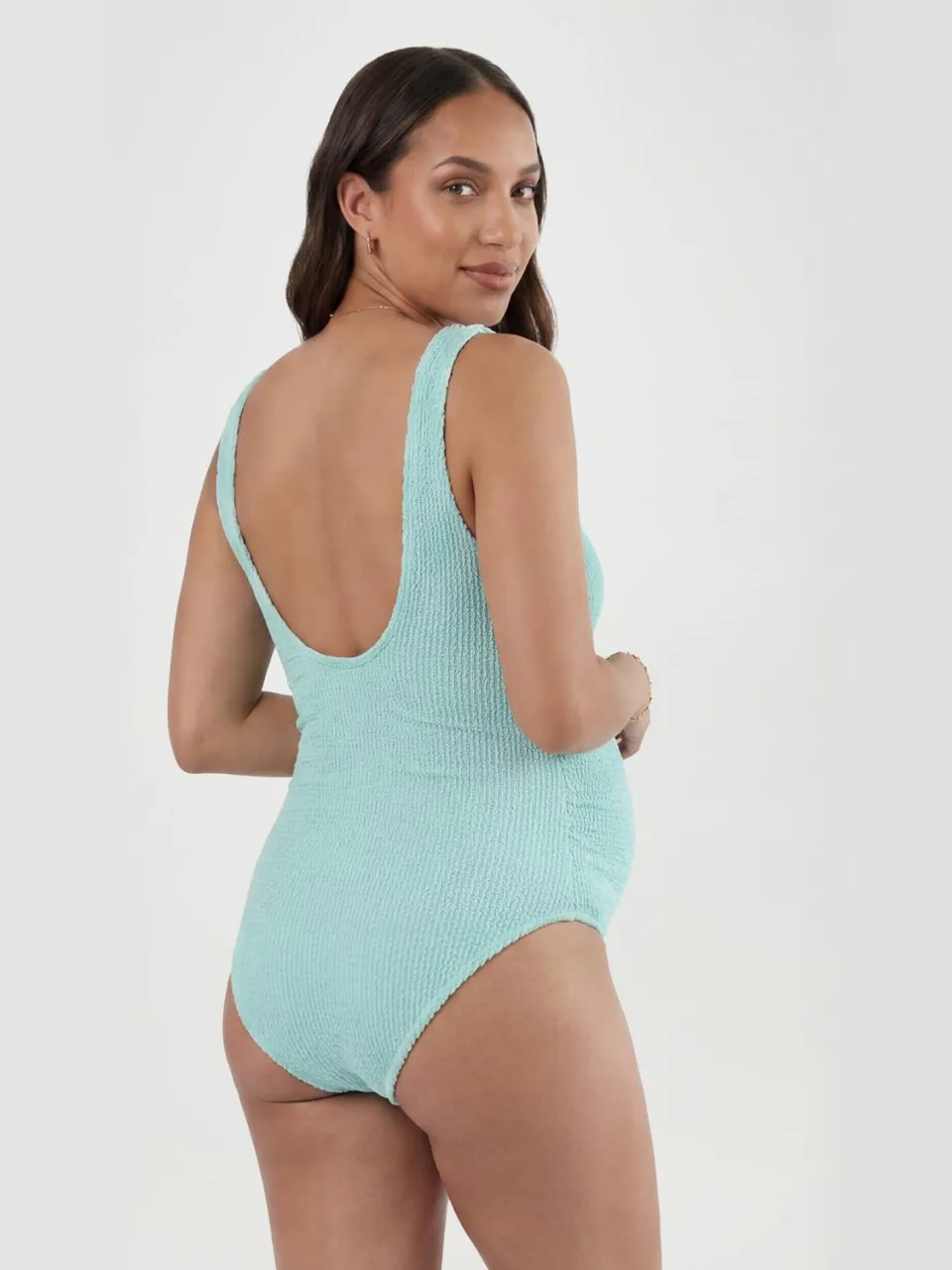 boohoo Dames Zwangerschaps Badpak Met Crinkle Structuur En Vierkante Halslijn munt, foto 2