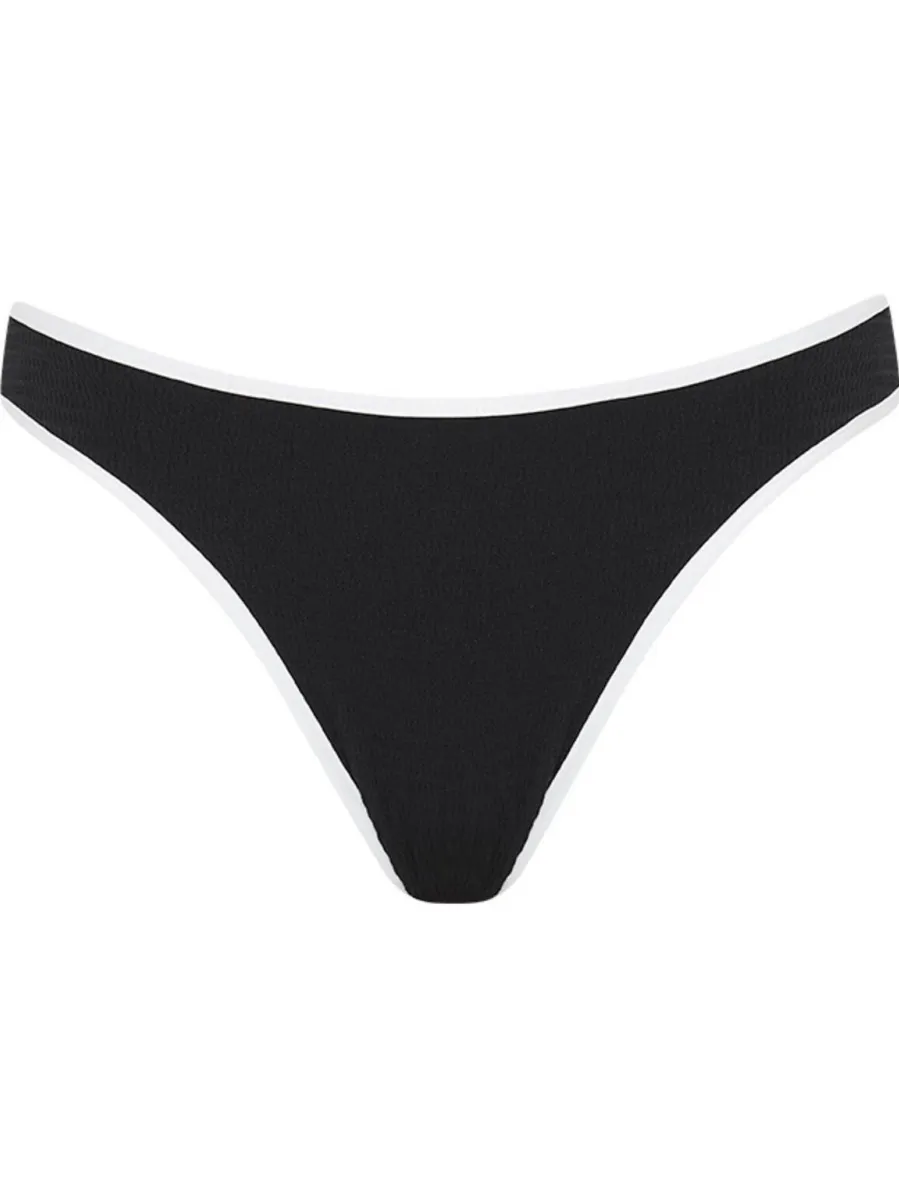 Seafolly Beach Bound high leg bikinibroekje zwart/ecru, foto 2
