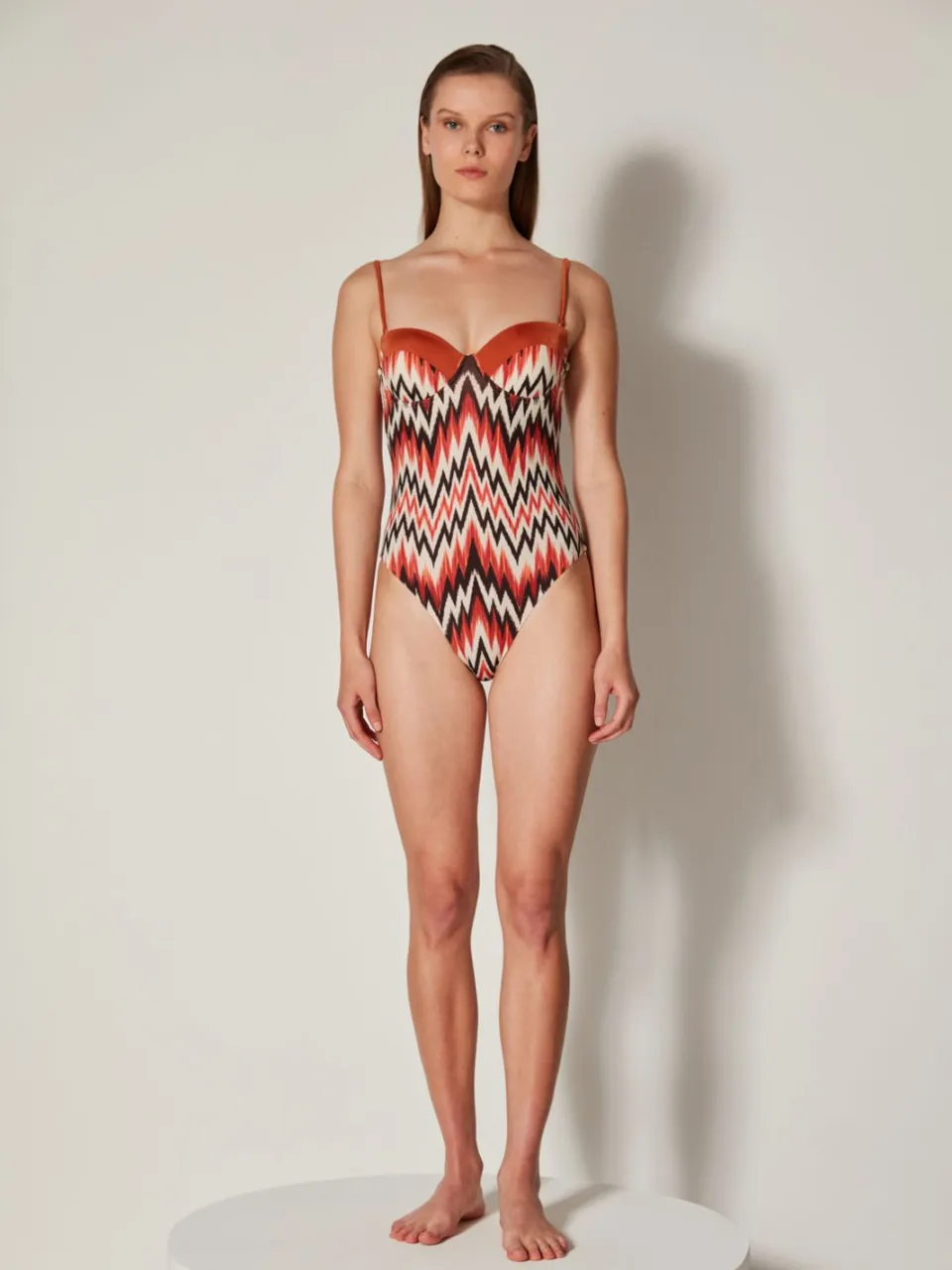 Penti Geometrisch Gebreid Balkon Bikini Éénstuk Zwemkleding veelkleurig, foto 2