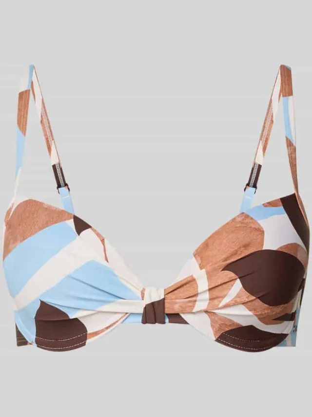 Marc O'Polo Bikini-bovendeel met labelapplicatie model 'BREEZY' Blauw