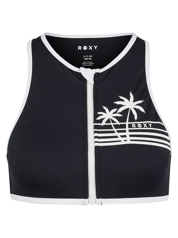 Roxy Women's The Retro Essentials Crop Top - Bikinitop, zwart