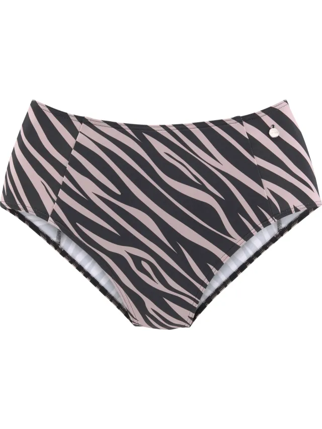 Highwaist bikinibroekje zwart geprint
