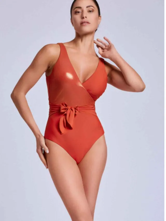 David Luxury Stella Badpak Bruin Bruin/oranje