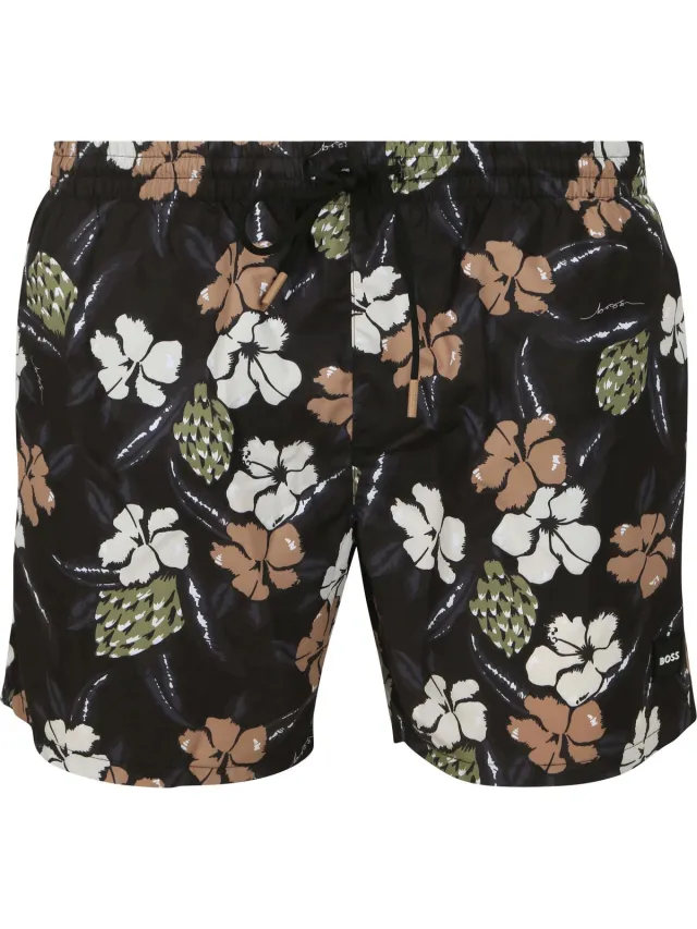 Boss Flower zwemshort zwart Multicolour
