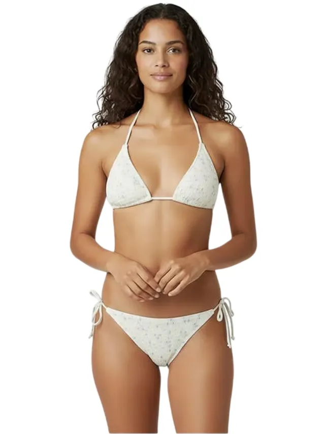 Jack Wills Dames/Dames Ditsy Print Side Tie Bikini Bottoms (Wit)