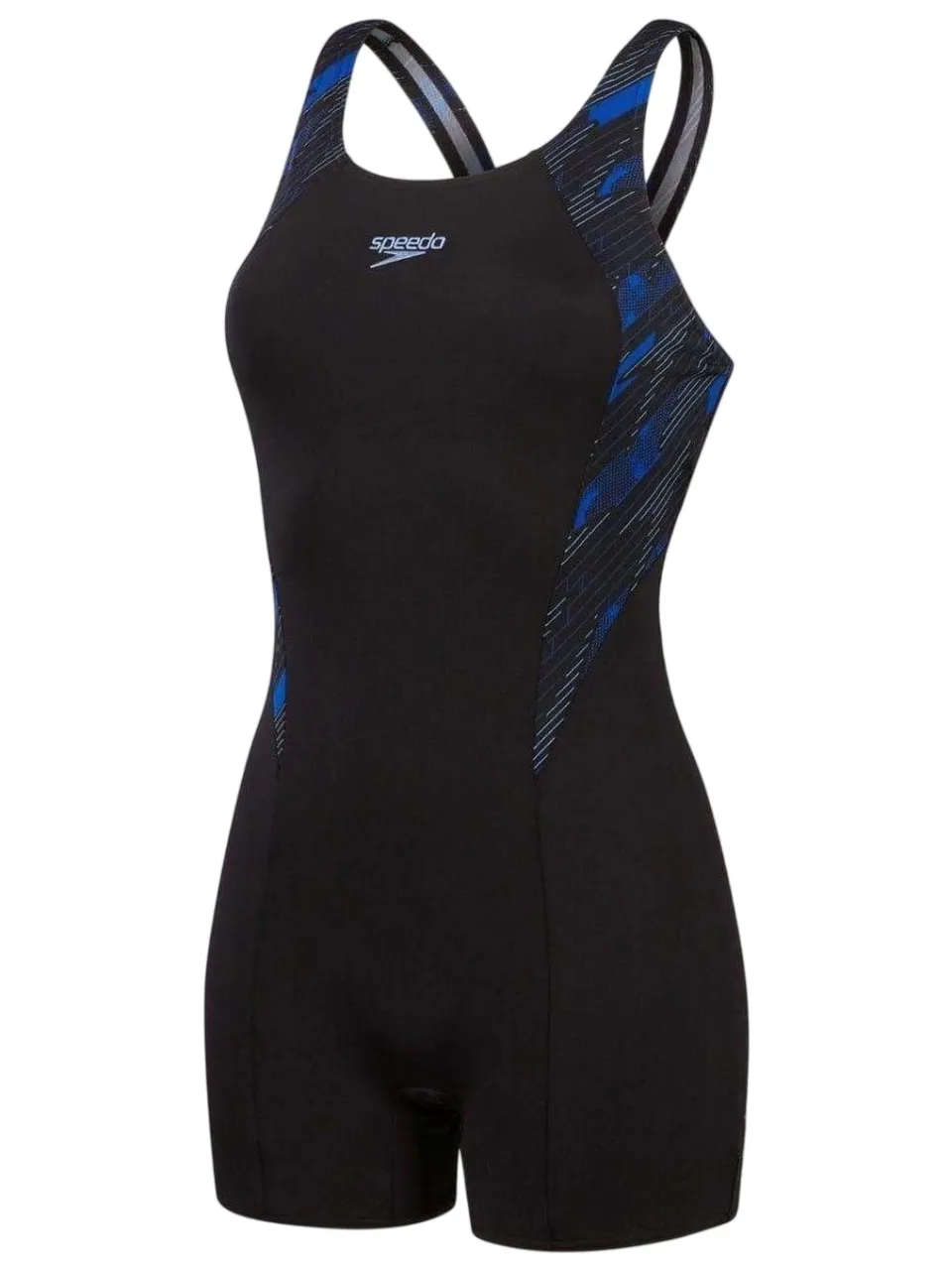 Speedo Dames/dames Hyperboom Splice Legsuit (Zwart/blauwe print), foto 2