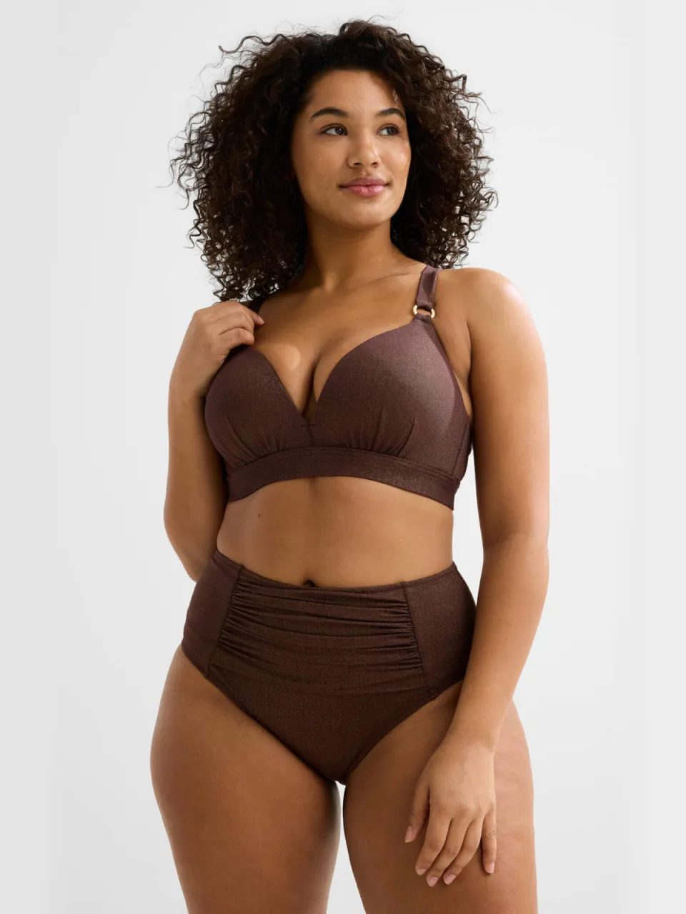 BEACHWAVE Curve voorgevormde beugel bikinitop donkerbruin