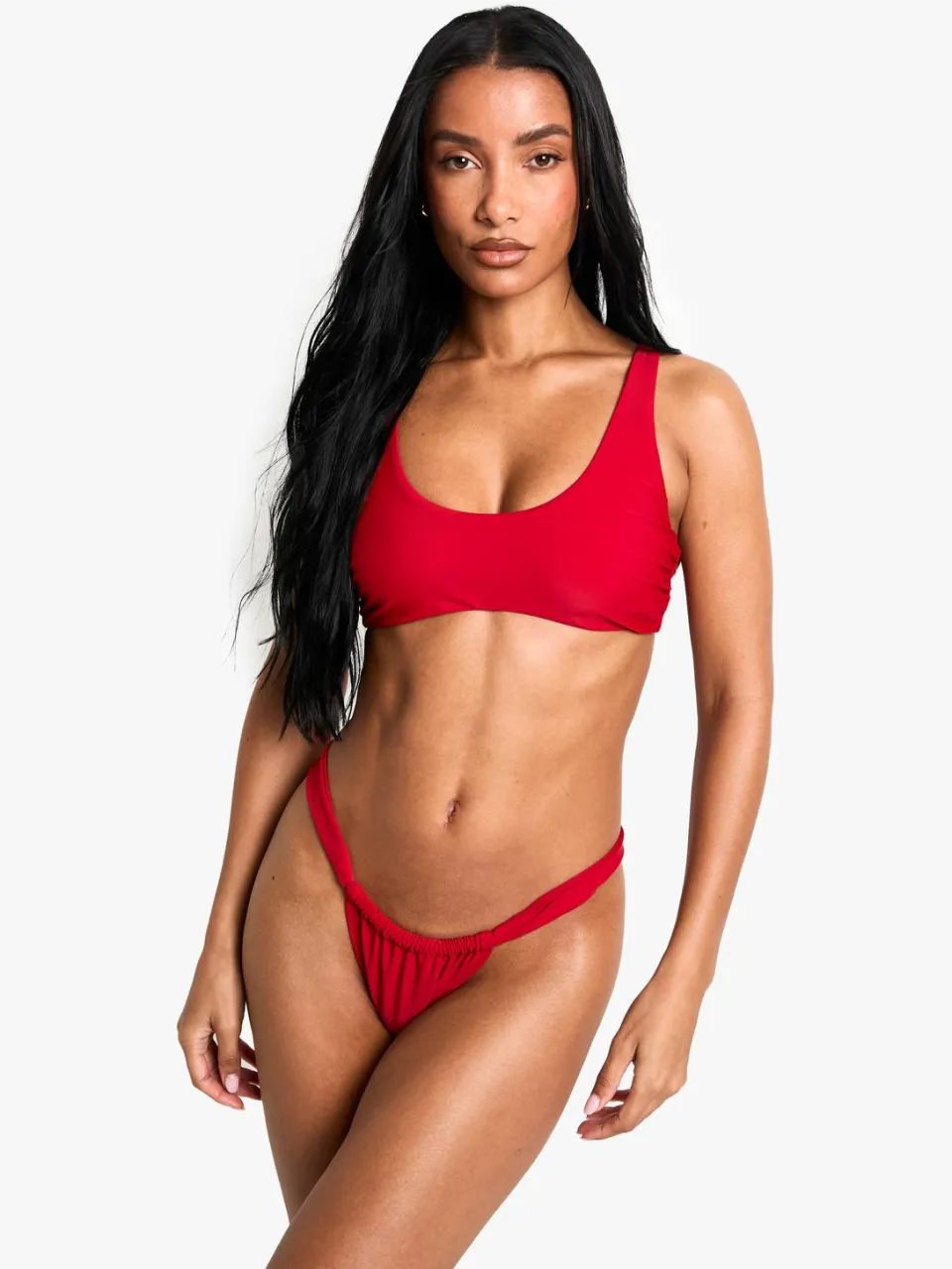 boohoo Dames Swimwear Essentials Scoop Bikini Top rood, foto 3