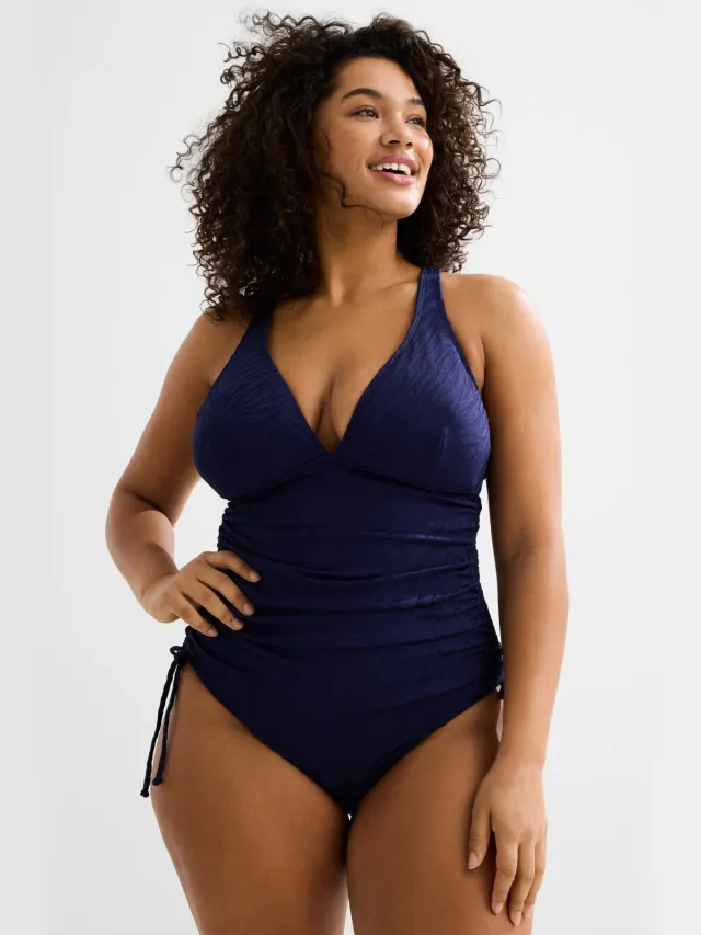 BEACHWAVE Curve corrigerend badpak donkerblauw