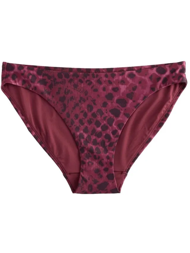 Next Dames - Hoog opgesneden bikinislip - Roze Berry/Black Leopard