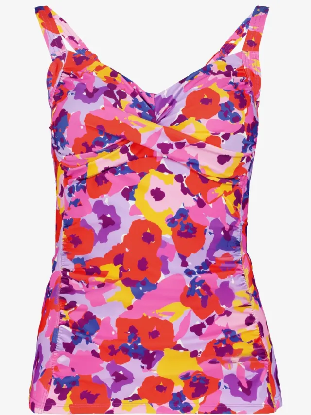 Osaga voorgevormde dames tankinitop bloemenprint - Roze