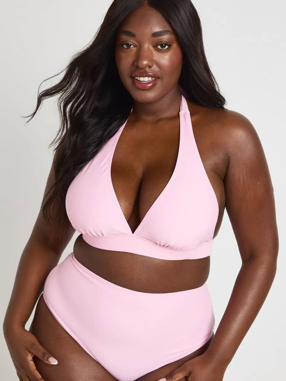 boohoo Dames Plus Essentials Hoge Taille Slip roze, foto 3