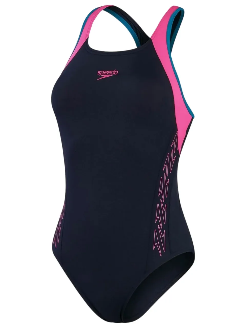 Speedo Dames/Dames Abstract One Piece Badpak (Marine / Roze), foto 2