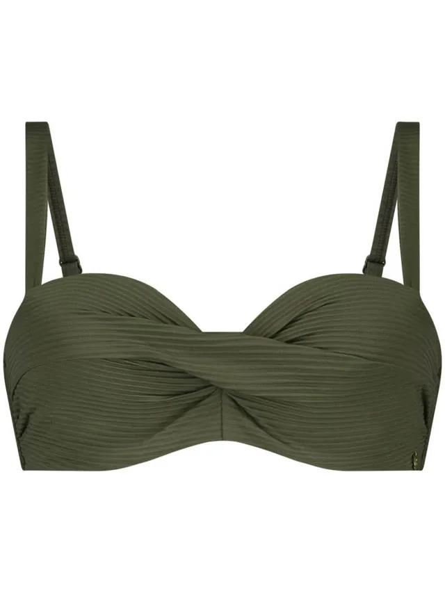Ten Cate Beach Bikini Top Twisted Padded Wired Olijf