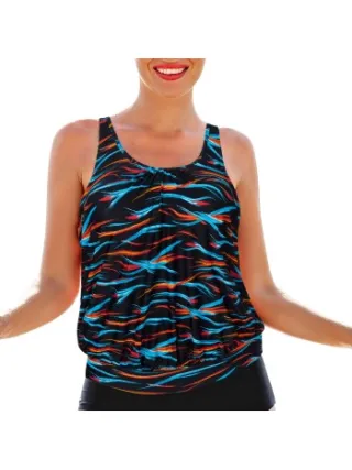 Wiki Korfu Tankini Top Versch.kleure/Patroon,Blauw,Geel