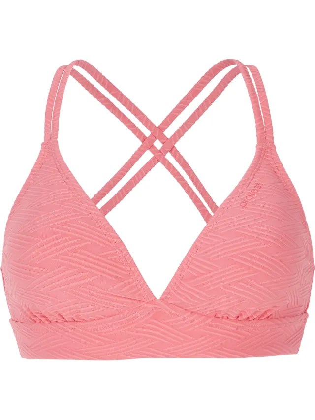 Protest Mixsupera 25 – Triangel bikini top Dames – Kruisbanden – Uitneembare vulling – Mix & Match guava pink