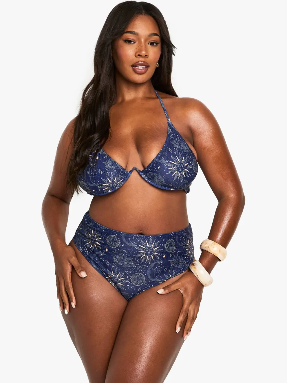 boohoo Dames PLUS CELESTIAL BÜGEL-BIKINI multicolor, foto 3
