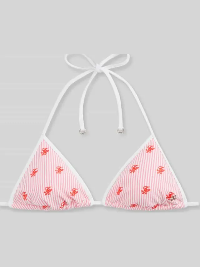 Tommy Hilfiger Bikini-top met logo-stitching roze, foto 2