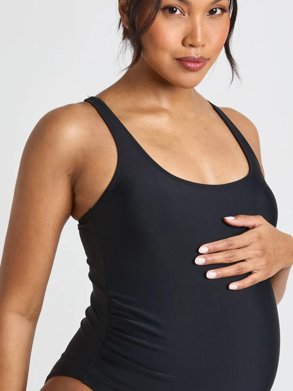 boohoo Dames Zwangerschapsbadpak Met Ronde Hals zwart, foto 4
