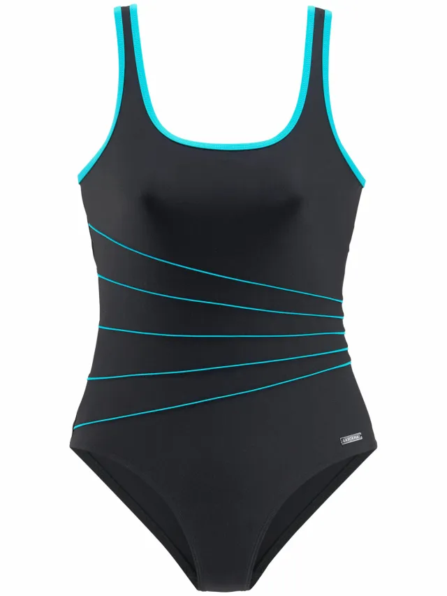 badpak zwart turquoise, foto 2