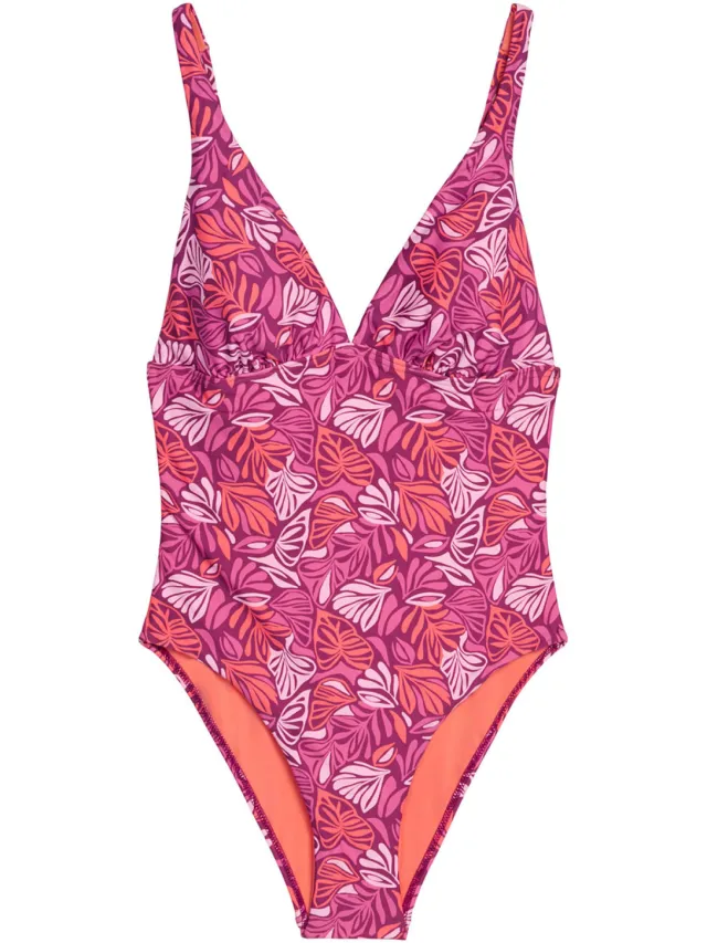 Marc O'Polo Vrouwen Badpak Abstract Leaf paars, foto 2