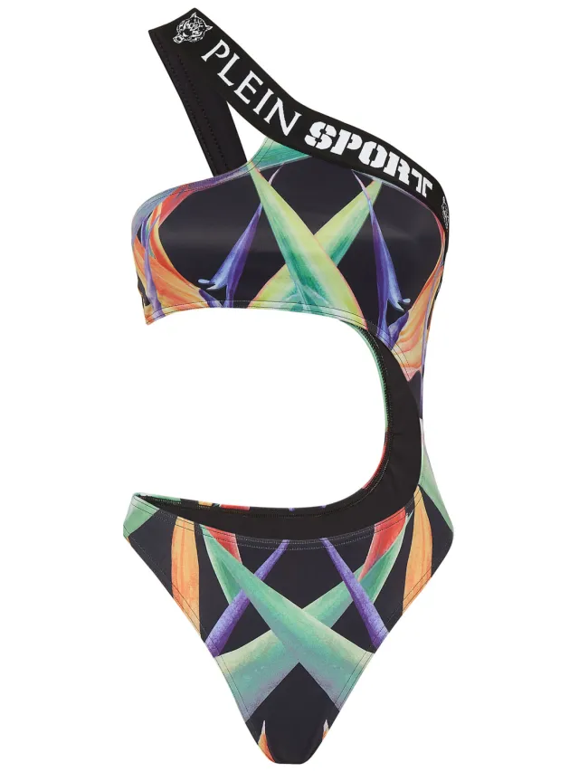 Plein Sport Monokini Flowers zwart/veelkleurig, foto 2