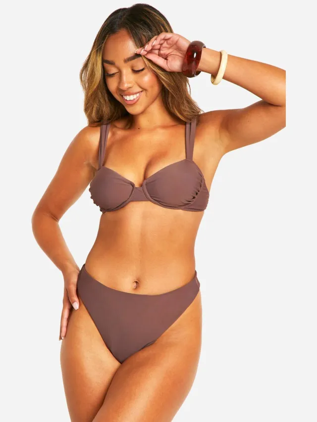 boohoo Dames Mix & Match High Waist Bikini Slip beige, foto 3