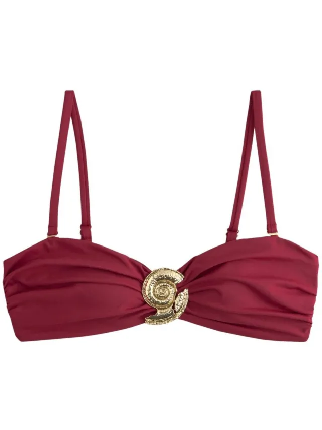 Next Dames - Bandeau-bikinitop met hardware - Rood Berry Wine