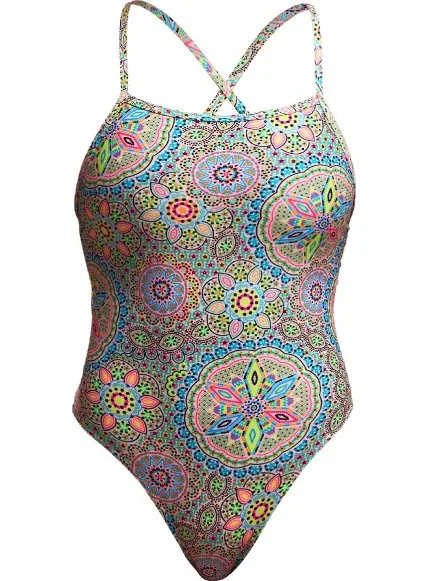 Funkita Tie Me Tight One Piece badpak meerkleurig Grijs