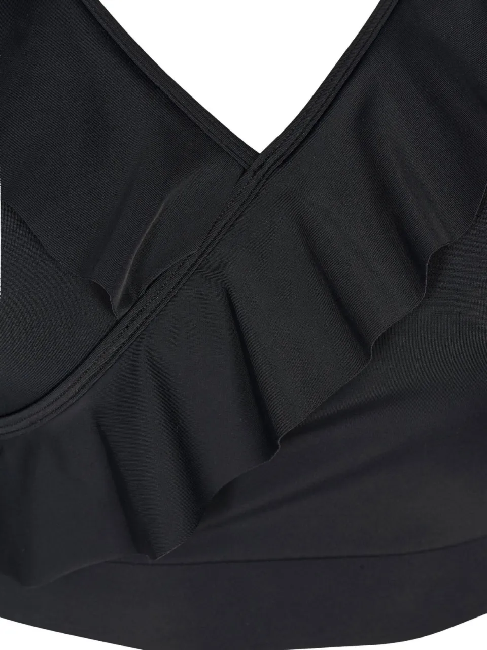 Zizzi voorgevormde crop bikinitop SKATRIN met ruches zwart, foto 7